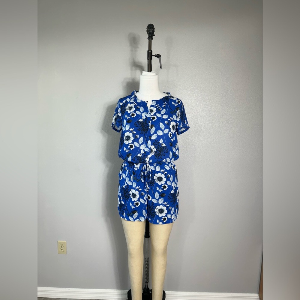 Fleur Bleue Jumpsuit Size 4 Wardrobes One Piece Floral Romper Blue Light…